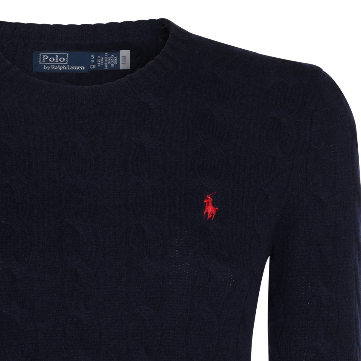 NAVY WOOL AND CASHMERE BLEND SWEATER