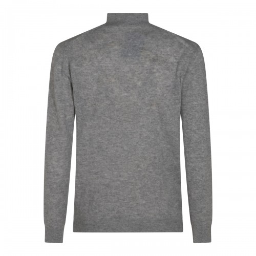 MID GREY VIRGIN WOOL AND CASHMERE BLEND SWEATER