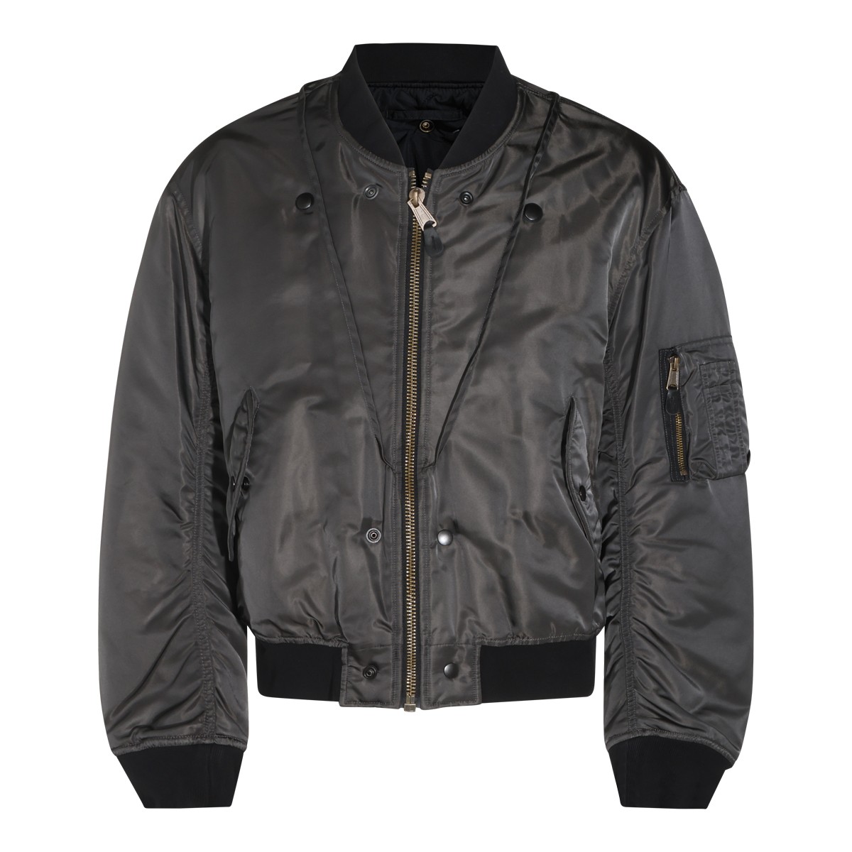 GREY BOMBER CASUAL JACKET