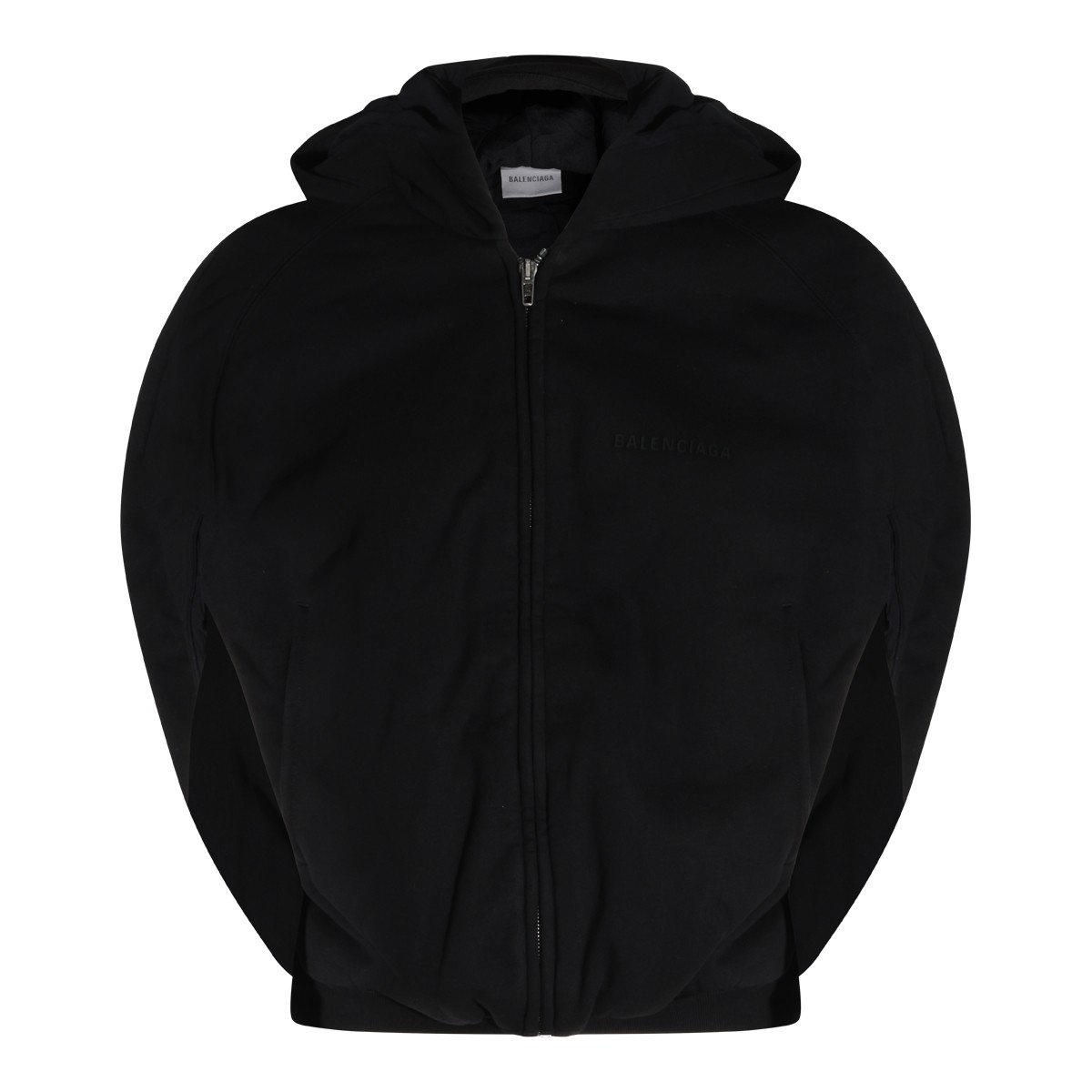 BLACK COTTON CAPE HOODIE