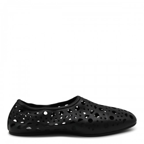 BLACK LEATHER VIENNE FLATS
