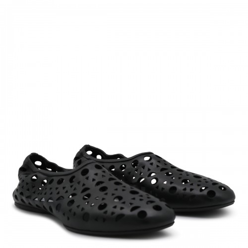 BLACK LEATHER VIENNE FLATS