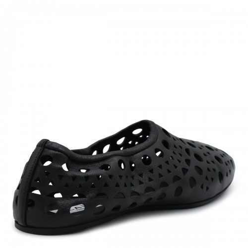 BLACK LEATHER VIENNE FLATS