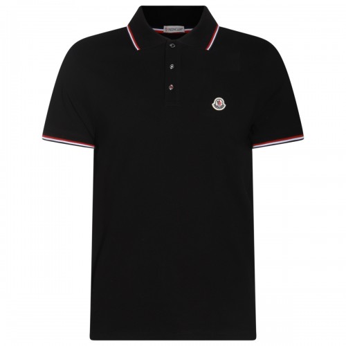 BLACK COTTON POLO SHIRT