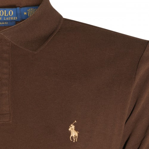 BROWN COTTON POLO SHIRT