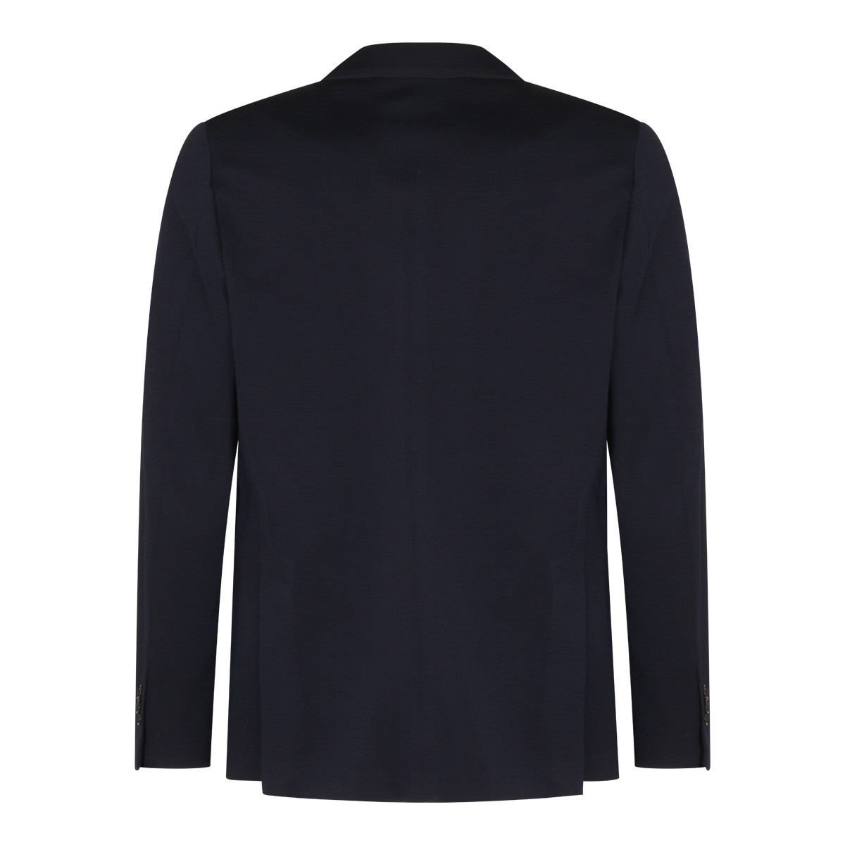NAVY AND BROWN VIRGIN WOOL-BLEND BLAZER