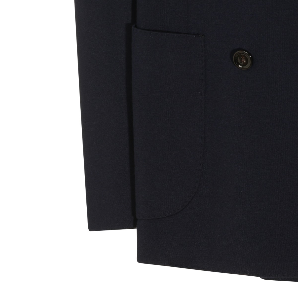 NAVY AND BROWN VIRGIN WOOL-BLEND BLAZER