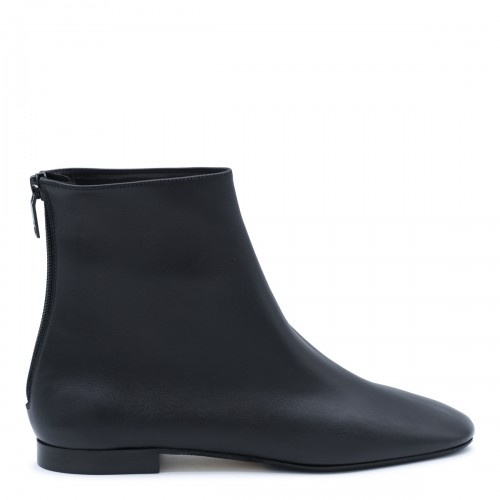 BLACK CONTOUR NAPPA LEATHER ANKLE BOOTS