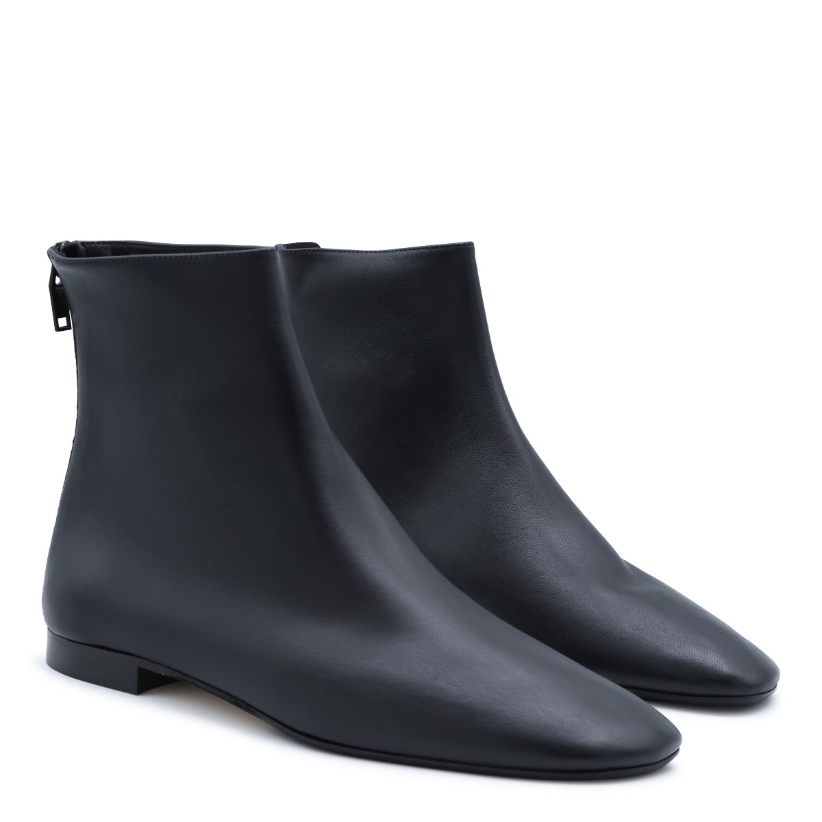 BLACK CONTOUR NAPPA LEATHER ANKLE BOOTS