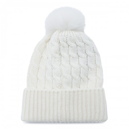 WHITE WOOL BEANIE