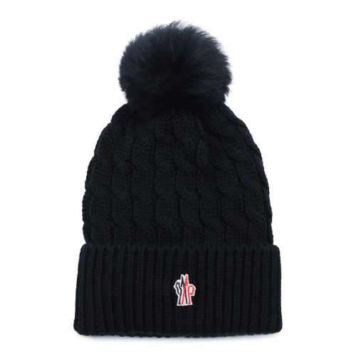 BLACK VIRGIN WOOL BEANIE