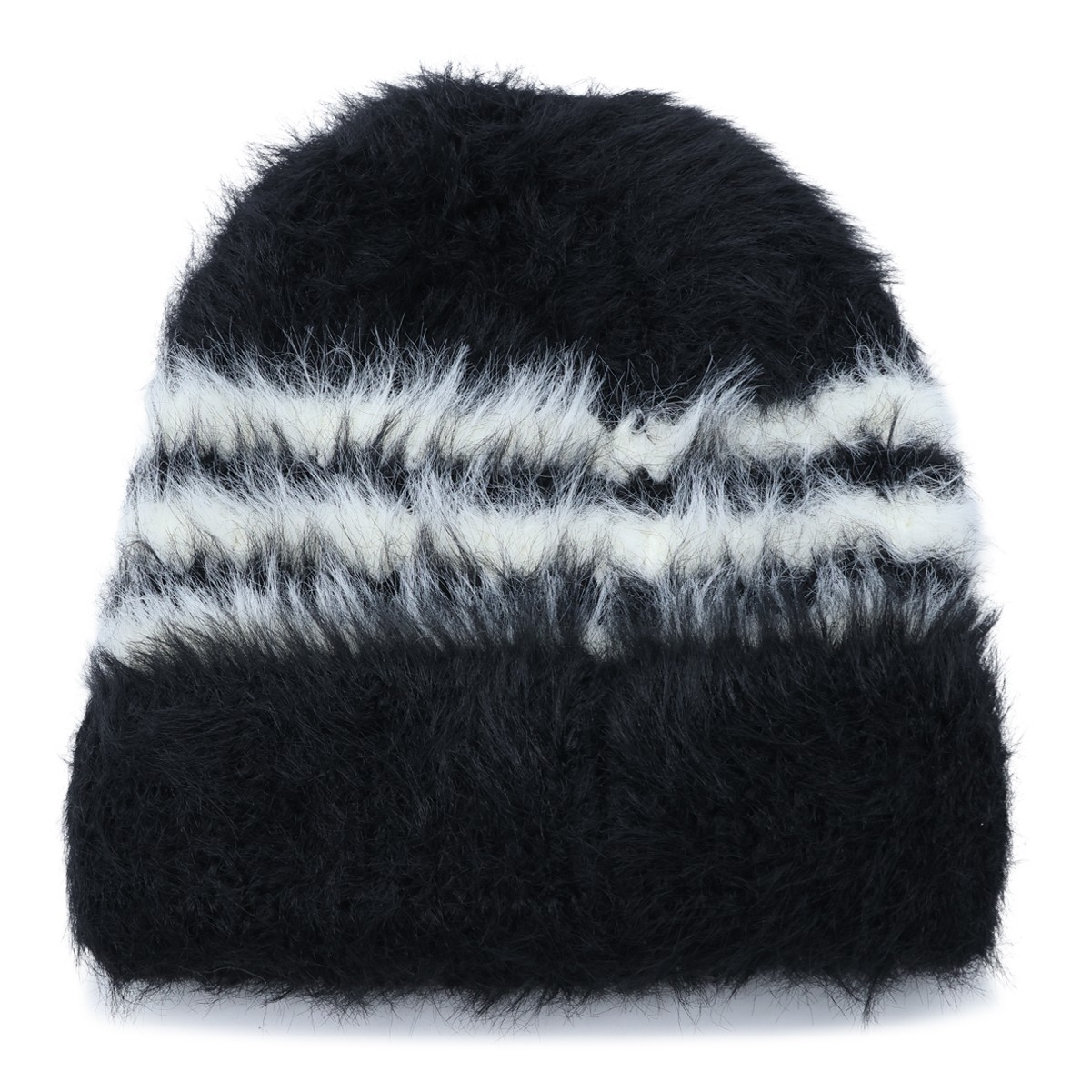 BLACK AND CORE WHITE BEANIE