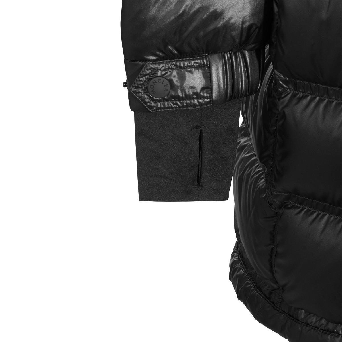 BLACK NYLON DOWN JACKET