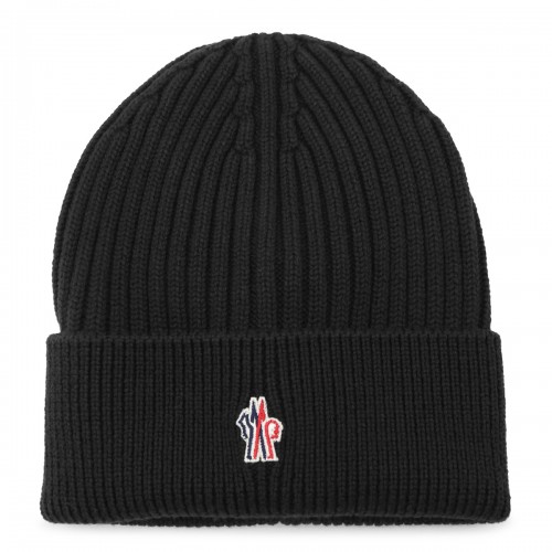 BLACK VIRGIN WOOL BEANIE