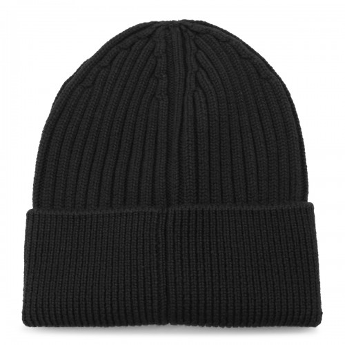 BLACK VIRGIN WOOL BEANIE 2