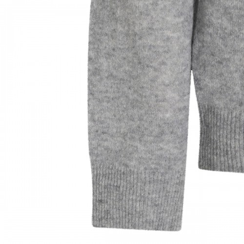LIGHT GREY VIRGIN WOOL AND CASHMERE BLEND SWEATER