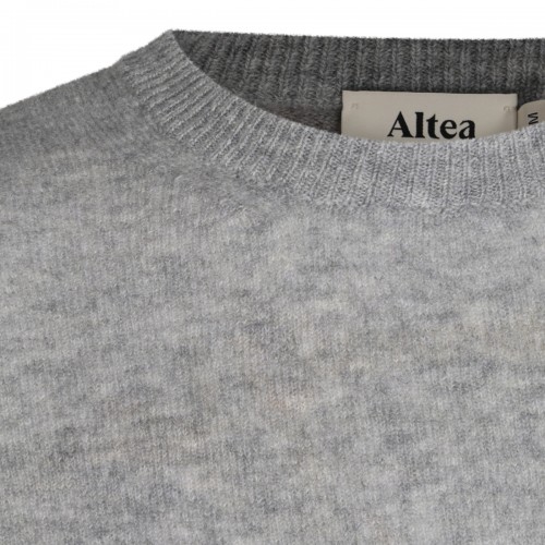 LIGHT GREY VIRGIN WOOL AND CASHMERE BLEND SWEATER