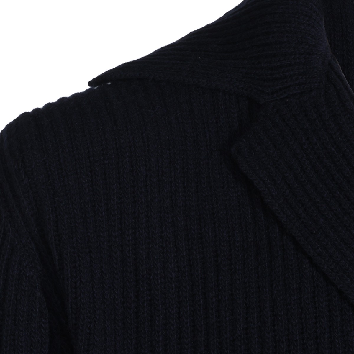 NAVY VIRGIN WOOL CARDIGAN
