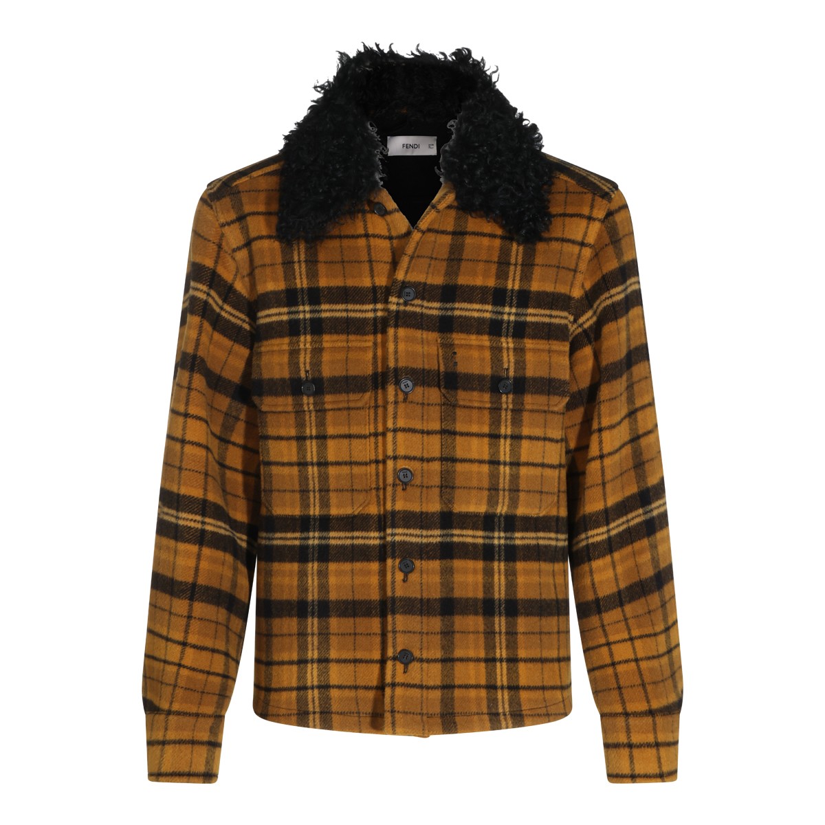 YELLOW AND BLACK WOOL BLOUSON