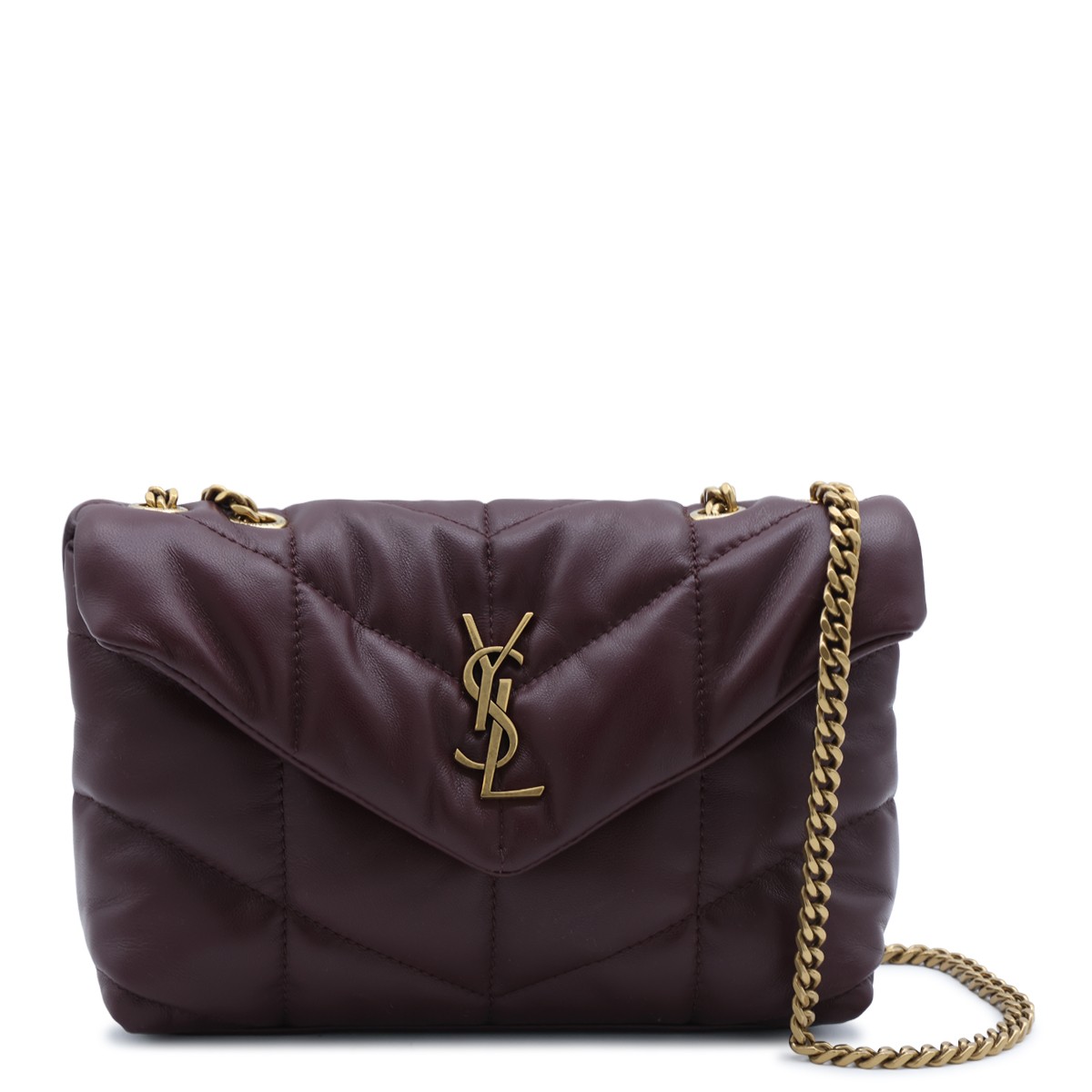 HOT WINE LEATHER TOY PUFFER MINI BAG