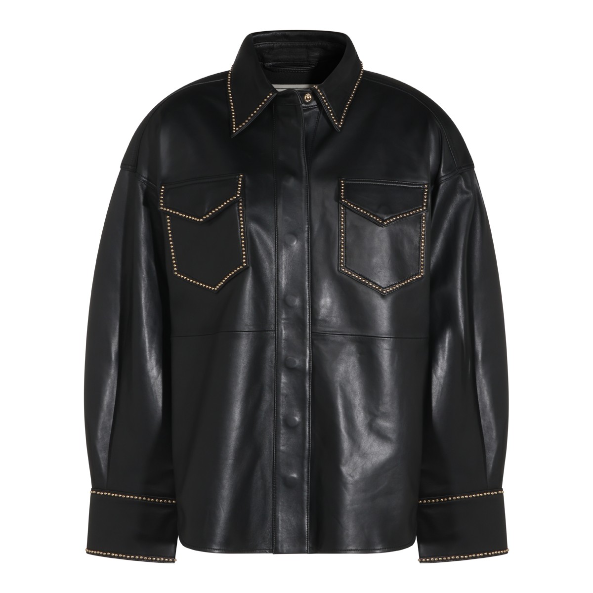 BLACK LEATHER SHIRT
