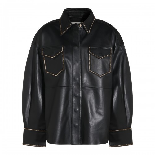 BLACK LEATHER SHIRT