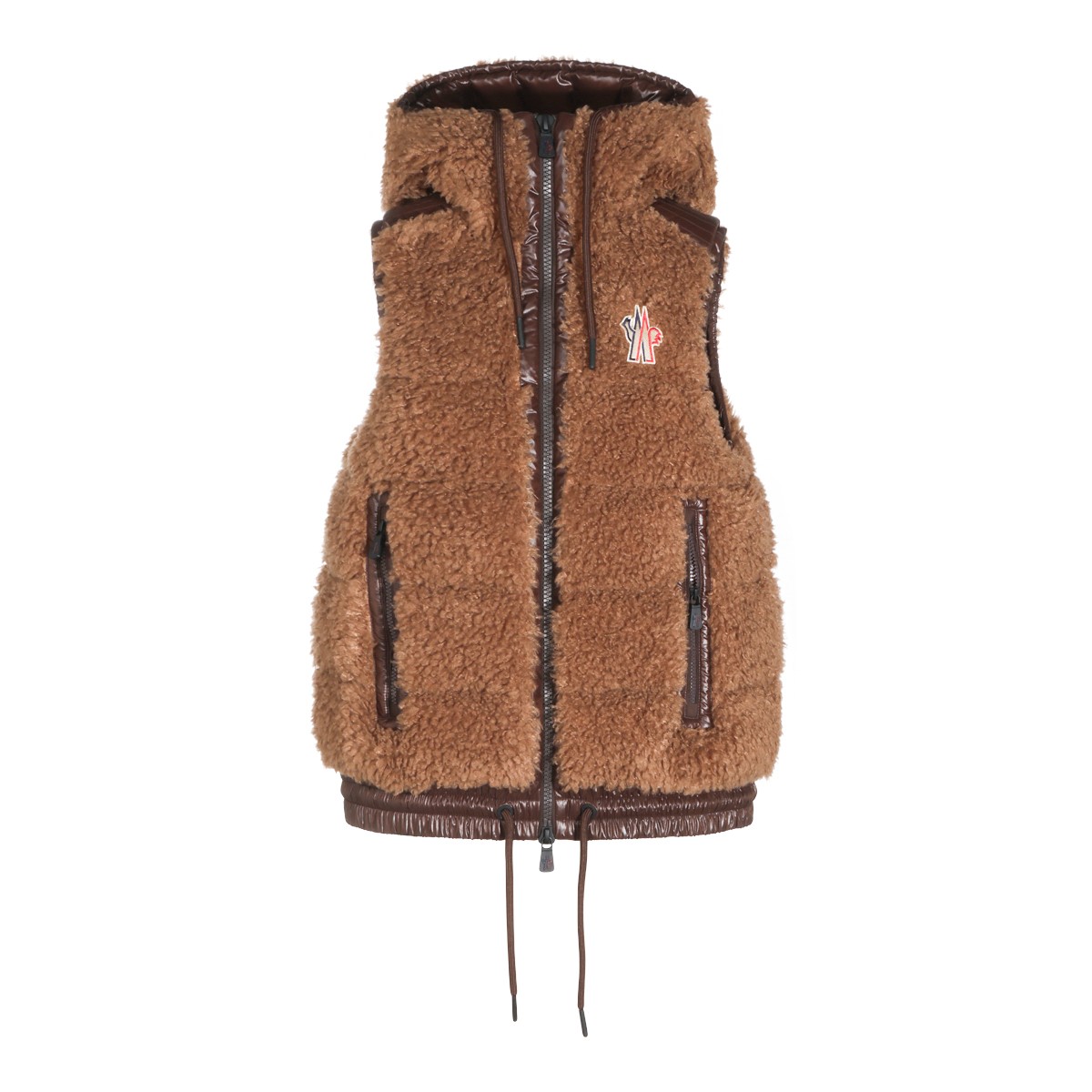 BROWN TEDDY VEST DOWN JACKET