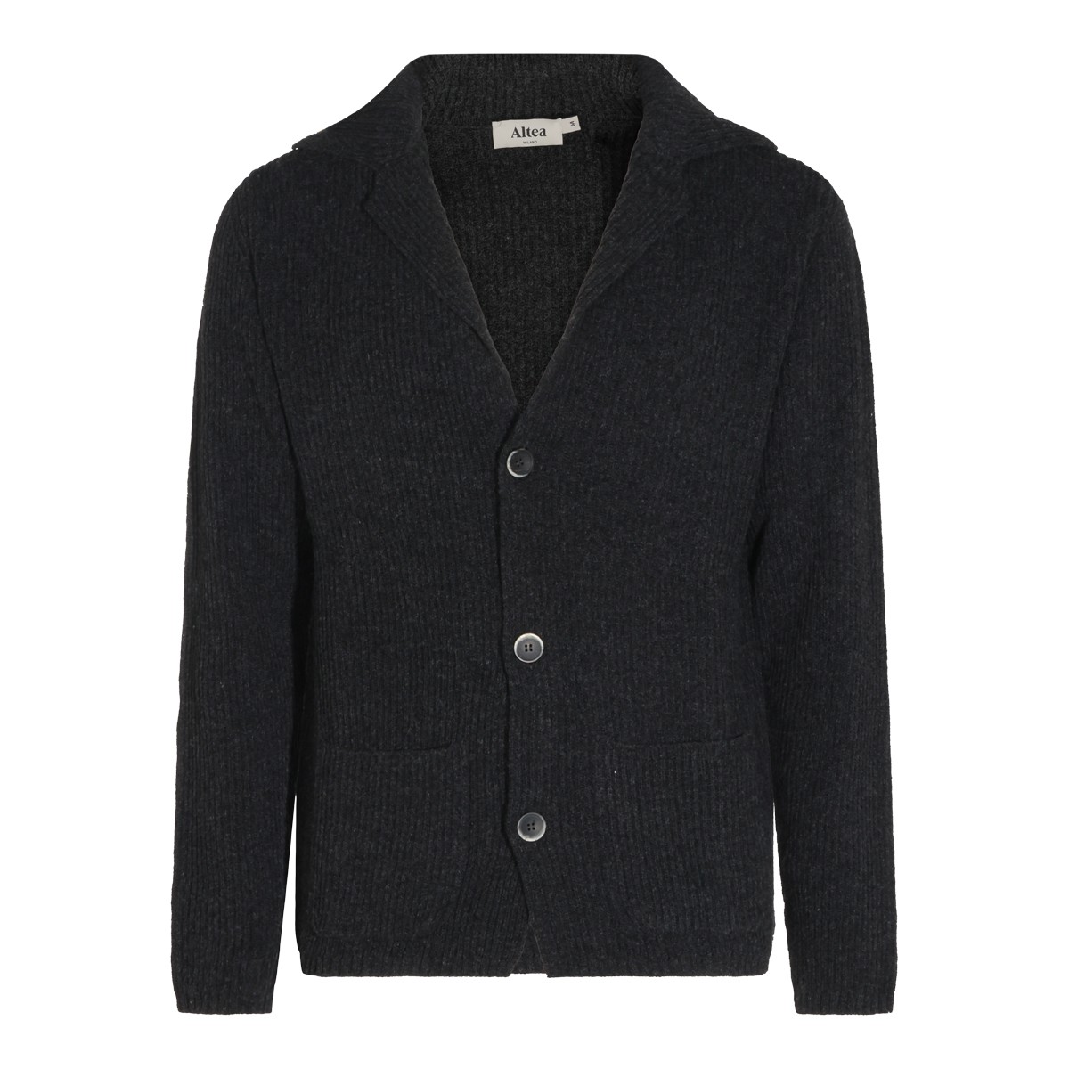 DARK GREY VIRGIN WOOL CARDIGAN
