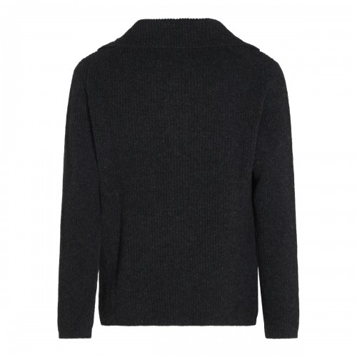 DARK GREY VIRGIN WOOL CARDIGAN 2