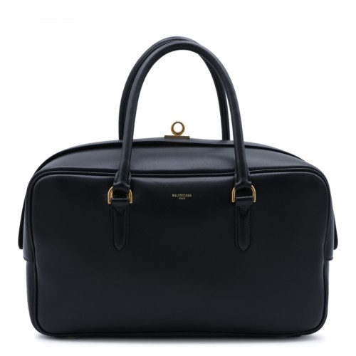 BLACK LE 7 LAMBSKIN MEDIUM BOWLING BAG