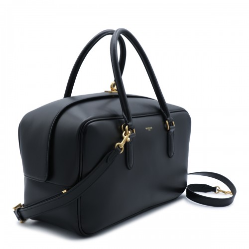 BLACK LE 7 LAMBSKIN MEDIUM BOWLING BAG