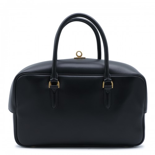 BLACK LE 7 LAMBSKIN MEDIUM BOWLING BAG