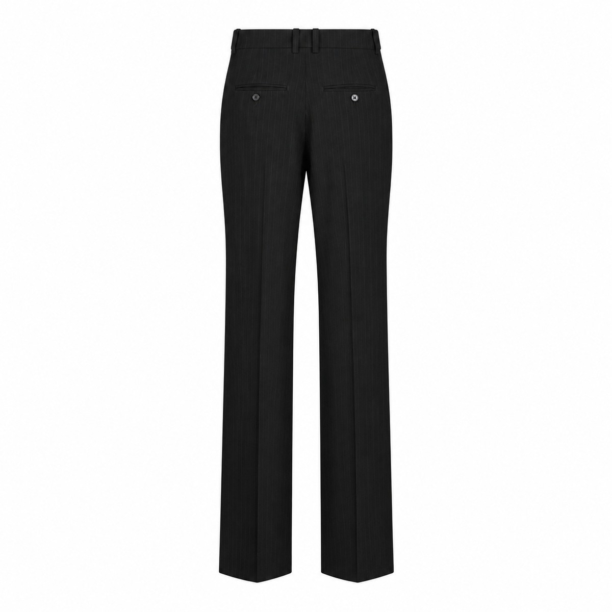 BLACK WOOL BLEND TROUSERS