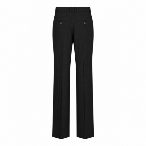 BLACK WOOL BLEND TROUSERS