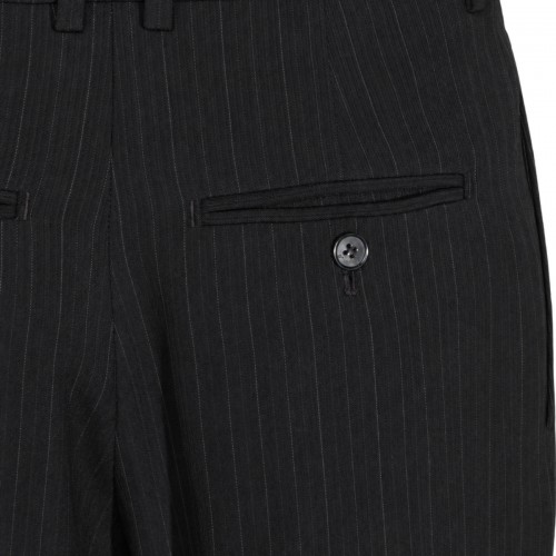 BLACK WOOL BLEND TROUSERS
