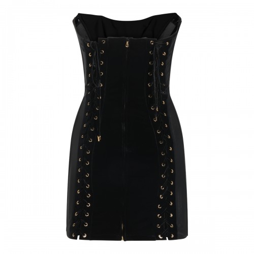 BLACK STRETCH MINI DRESS 2