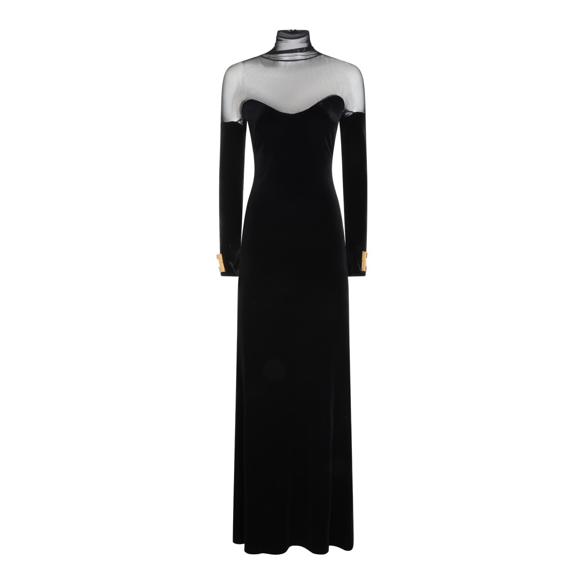BLACK RED CARPET VELVET EVENING DRESS