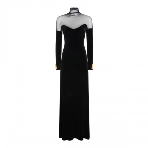 BLACK RED CARPET VELVET EVENING DRESS