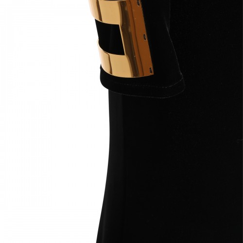 BLACK RED CARPET VELVET EVENING DRESS
