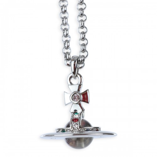 PLATINUM BRASS METAL NECKLACE