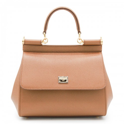 CARAMEL BROWN LEATHER SICILY TOP HANDLE BAG