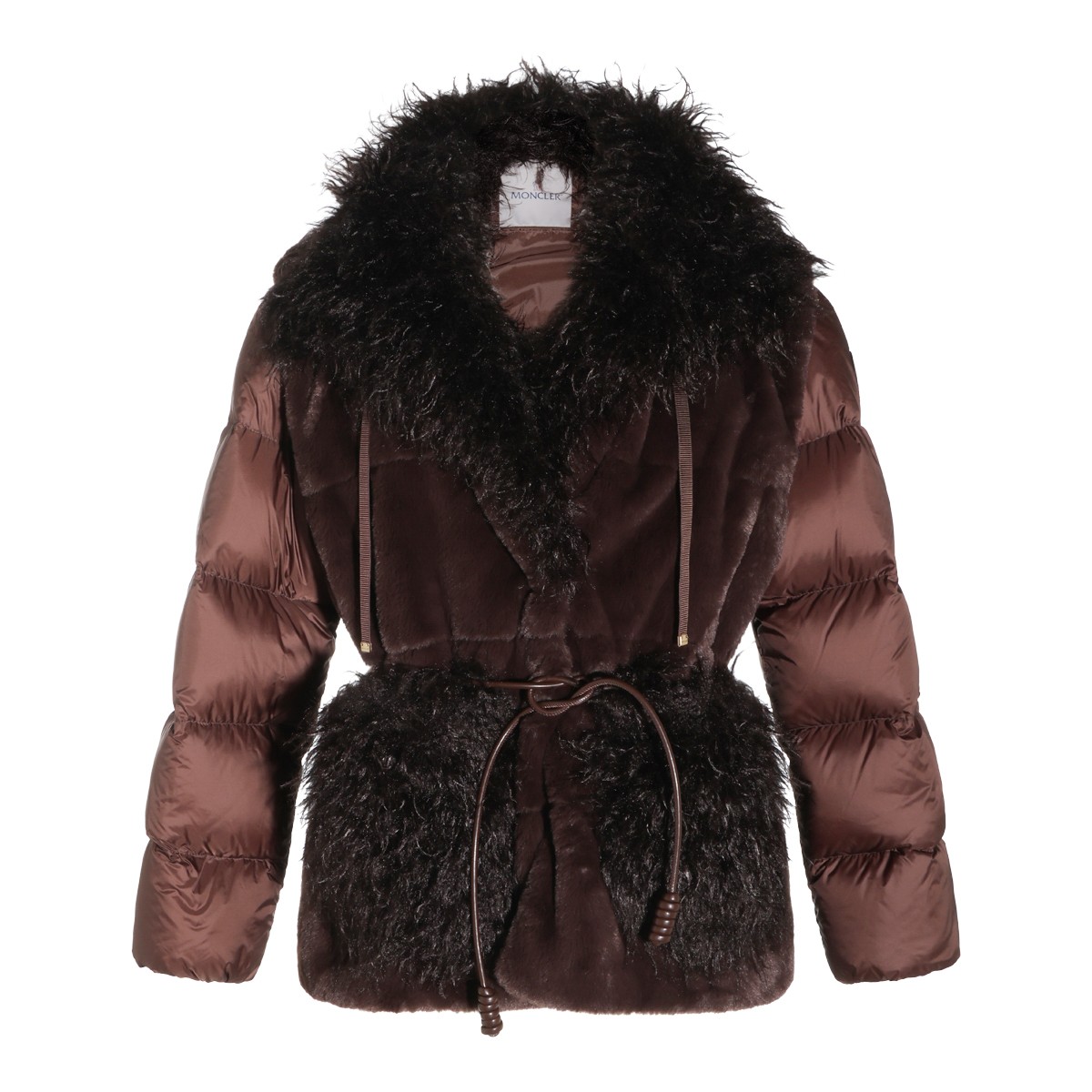 BROWN IMMERSIF FAUX FUR SHORT DOWN...