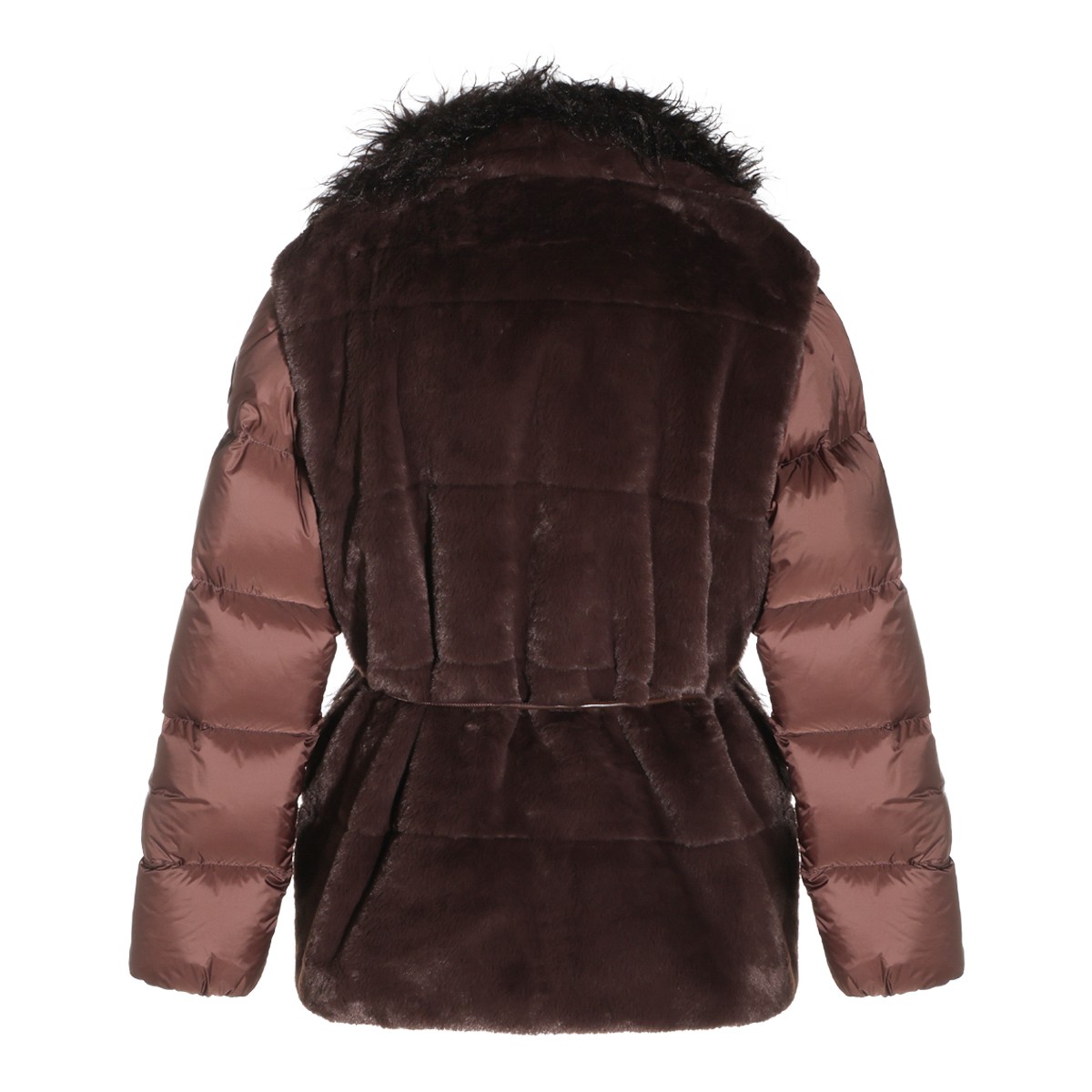 BROWN IMMERSIF FAUX FUR SHORT DOWN...