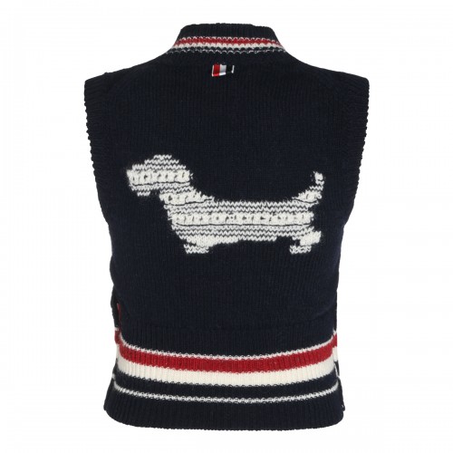 NAVY WOOL AND MOHAIR VEST... 2