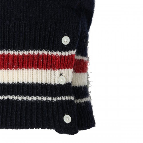 NAVY WOOL AND MOHAIR VEST SWEATER