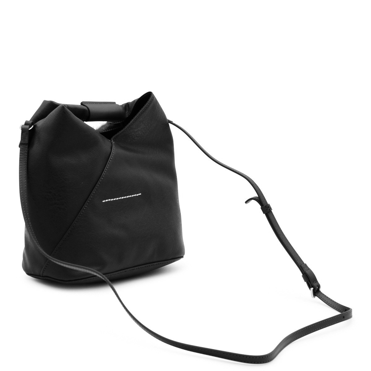BLACK LEATHER JAPANESE CROSSBODY BAG