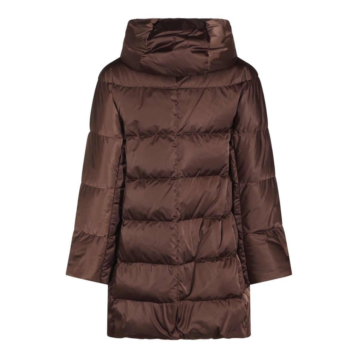 GREY POLYESTER HOODED PADDED COAT
