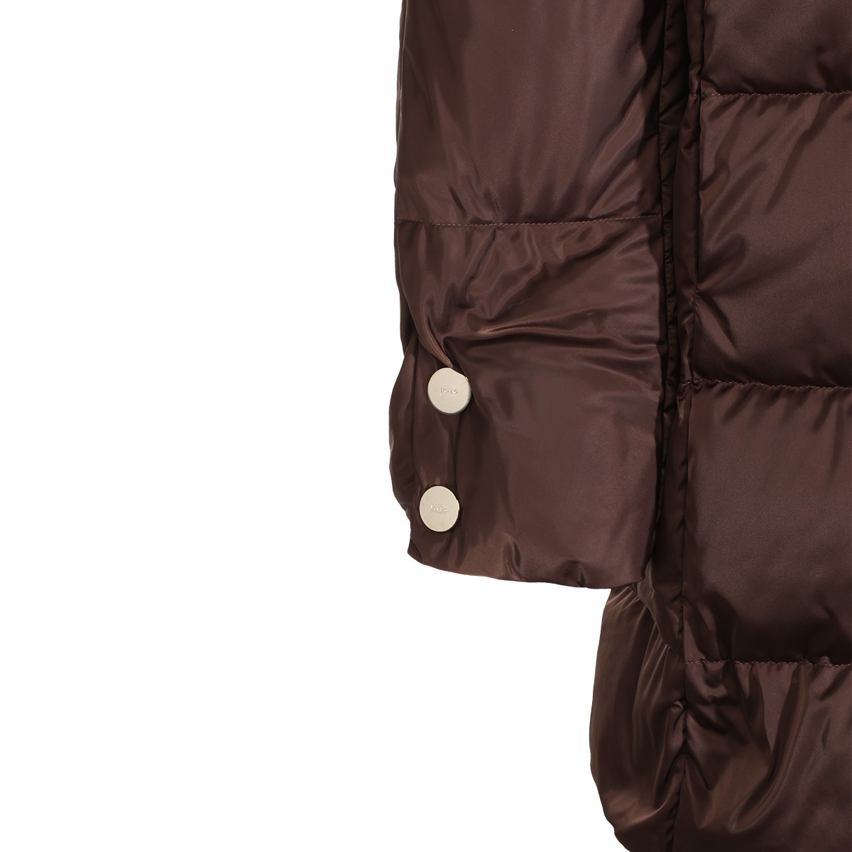 GREY POLYESTER HOODED PADDED COAT