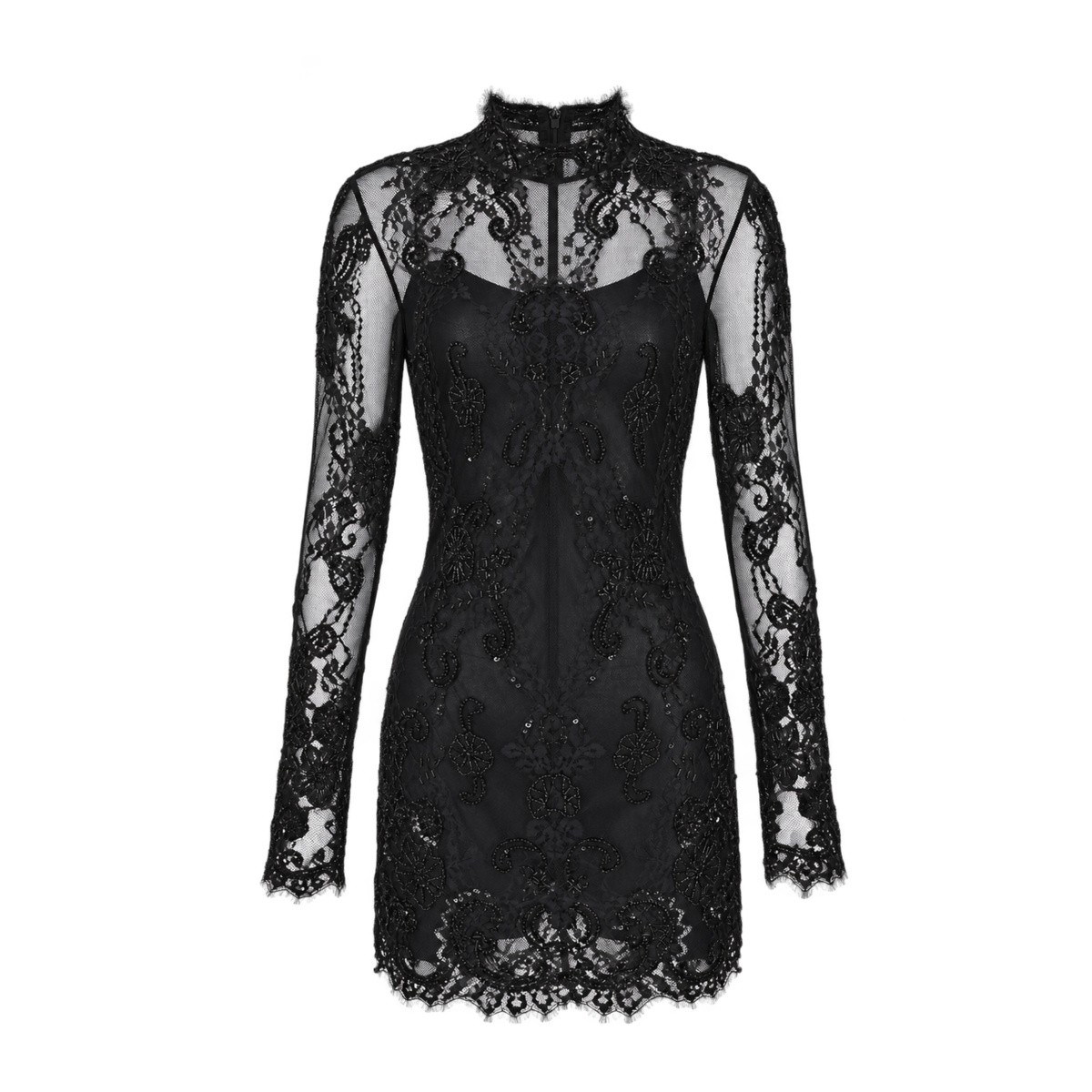BLACK LACE MINI DRESS