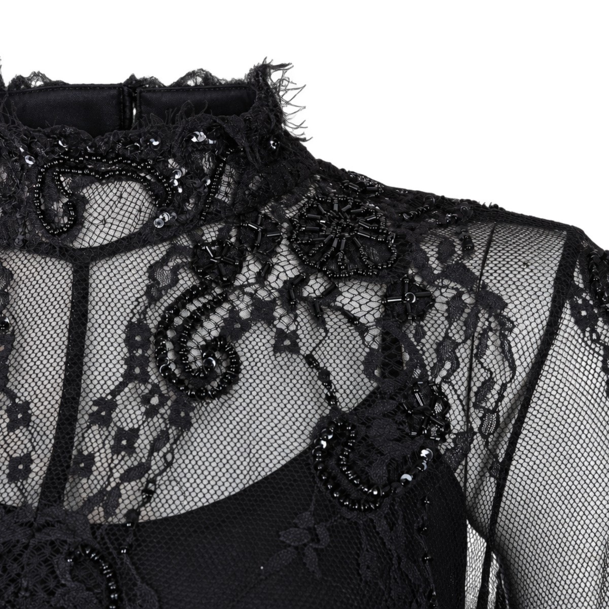 BLACK LACE MINI DRESS